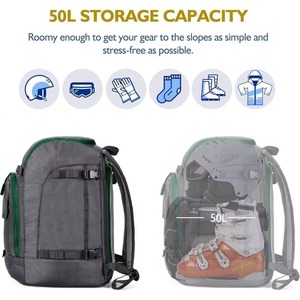 Muestra gratuita: Mochila de esquí premium Mountain Land, bolsas para botas, bolsa para patines, para esquiar, snowboard, equipaje de viaje, ligera y duradera - Product Image 6