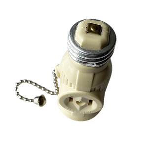 2-lỗ phẳng Bakelite ổ cắm với chuyển đổi chuỗi ngà <span class=keywords><strong>E27</strong></span> đèn cơ sở chuyển đổi VDE chứng nhận đồng thau nhựa và vật liệu thép - Product Image 2