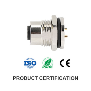 Cổng kết nối kim loại hàng không M12 tùy chỉnh 2-<span class=keywords><strong>12</strong></span> chân, chống thấm nước - Đầu nối tròn P9 loại đực/cái, lắp mặt trước/sau, hàn/vặn ốc - Product Image 2