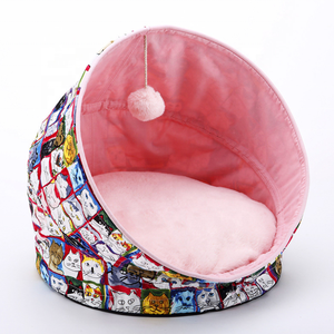 Grotta e casa del gatto di nuovo stile di fabbrica per gattini al coperto accogliente letto per tenda del gattino con cuscino caldo per letto per animali domestici a scomparsa - Product Image 6