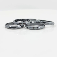 Bagues en hématite noire à facettes de 4 mm de largeur pour femmes, accessoires de bijoux, bagues tendance pour homme