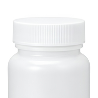 Conteneur en HDPE blanc avec bouchon à vis, bouteille cylindrique en plastique pour vitamines, capsules, comprimés