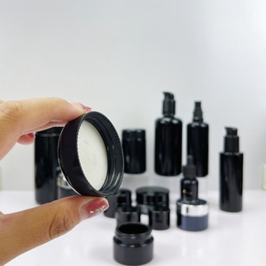 Frasco de Vidrio de Boca Ancha de 10ml, 30ml, 50ml, 100ml, 150ml, 250ml, Negro Oscuro, Vidrio Violeta UV, Botella y Frasco para Aceites Esenciales, Lociones y Cosméticos - Product Image 6