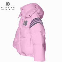 Femmes jeune Style rose fermeture éclair doudoune luxe Anti-rides hiver extérieur protection imperméable chaud avec poche avant
