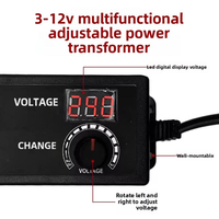 Adaptador de Corriente de Voltaje Ajustable de 3V-12V 1A/2A/3A/5A con Control de Velocidad, Temperatura y Brillo Continuo para LED