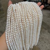 Perles d'eau douce naturelles de qualité AAA, forme pomme de terre, blanc froid, semi-finies, lisses, un fil de 40 cm de long, 58 pièces