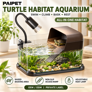 PAIPET Grande Vasca in Plastica per <span class=keywords><strong>Tartarughe</strong></span> con Piattaforma per l'Esposizione al Sole, <span class=keywords><strong>Habitat</strong></span> per Acquario <span class=keywords><strong>d</strong></span>'<span class=keywords><strong>Acqua</strong></span> Dolce per <span class=keywords><strong>Tartarughe</strong></span> Rosse - Product Image 1