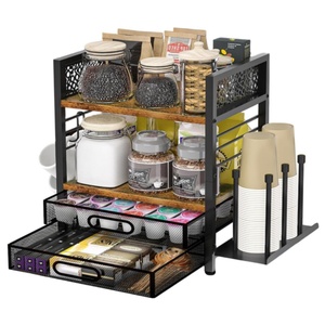 Organizador de Estación de Café Oniya de <span class=keywords><strong>4</strong></span> Niveles con Cajón para Almacenamiento de Cápsulas <span class=keywords><strong>K</strong></span> y Portavasos para Barra de Café en la Encimera - Product Image 1