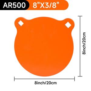 ฆ้องเป้าหมายเหล็ก AR500 3/8 "แขวนกลางแจ้งอเนกประสงค์ที่น่าประทับใจ - Product Image 6