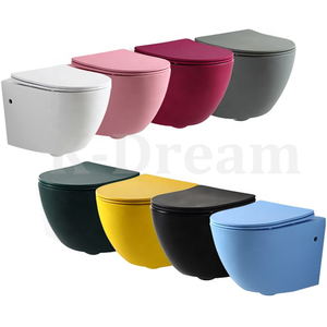 <span class=keywords><strong>WC</strong></span> mural rond en céramique sans bride KD-05WT-3 en promotion – Couleurs variées, idéal pour les salles de bain, les filles adorent le rose – Kenya - Product Image 5