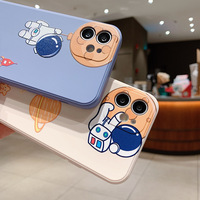 Coque de téléphone portable antichoc et étanche en TPU, motif astronaute créatif, mignon, style anime, tendance internet, protection contre les chutes