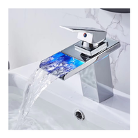 LED Cascade Salle De Bain Robinet de Lavabo En Laiton Massif Lavabo Lavabo Vanité Robinet