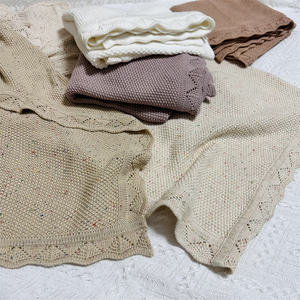 Reversible atmungsaktive gehäkelte <span class=keywords><strong>Baby</strong></span> decke Vintage Erbstück Swaddle Holding <span class=keywords><strong>Baby</strong></span> Strick decke Zeug Sicherheits decke - Product Image 3