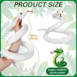 8721 Peluche de <span class=keywords><strong>Serpiente</strong></span> <span class=keywords><strong>Blanca</strong></span> Gigante, Juguetes de Peluche Realistas en 3D, Regalos de Halloween Personalizados OEM, Peluche de Animal de Dibujos Animados para Niños y Niñas - Product Image 2