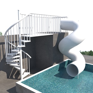 Exterior Spiral Staircase with <strong>Slide</strong> 304 Stainless Steel Kids Stair <strong>Slide</strong> Outdoor Metal Stairs and <strong>Slide</strong> <strong>Swimming</strong> <strong>Pool</strong> Stairs - Product Image 1