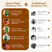 Spazepaper Zwillinge Weihnachtsbaum Dekorativer Papier-Weihnachtsbaum für Einzelhandelsauslage Faltbarer Weihnachtsbaum für Innenbereich Festliche Dekoration
