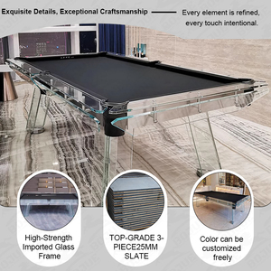 2023 stile moderno di alta qualità in acciaio inossidabile 8ft e 9ft vetro cristallo Snooker e <span class=keywords><strong>biliardo</strong></span> <span class=keywords><strong>tavolo</strong></span> <span class=keywords><strong>da</strong></span> <span class=keywords><strong>biliardo</strong></span> nuovo Design in vendita - Product Image 5