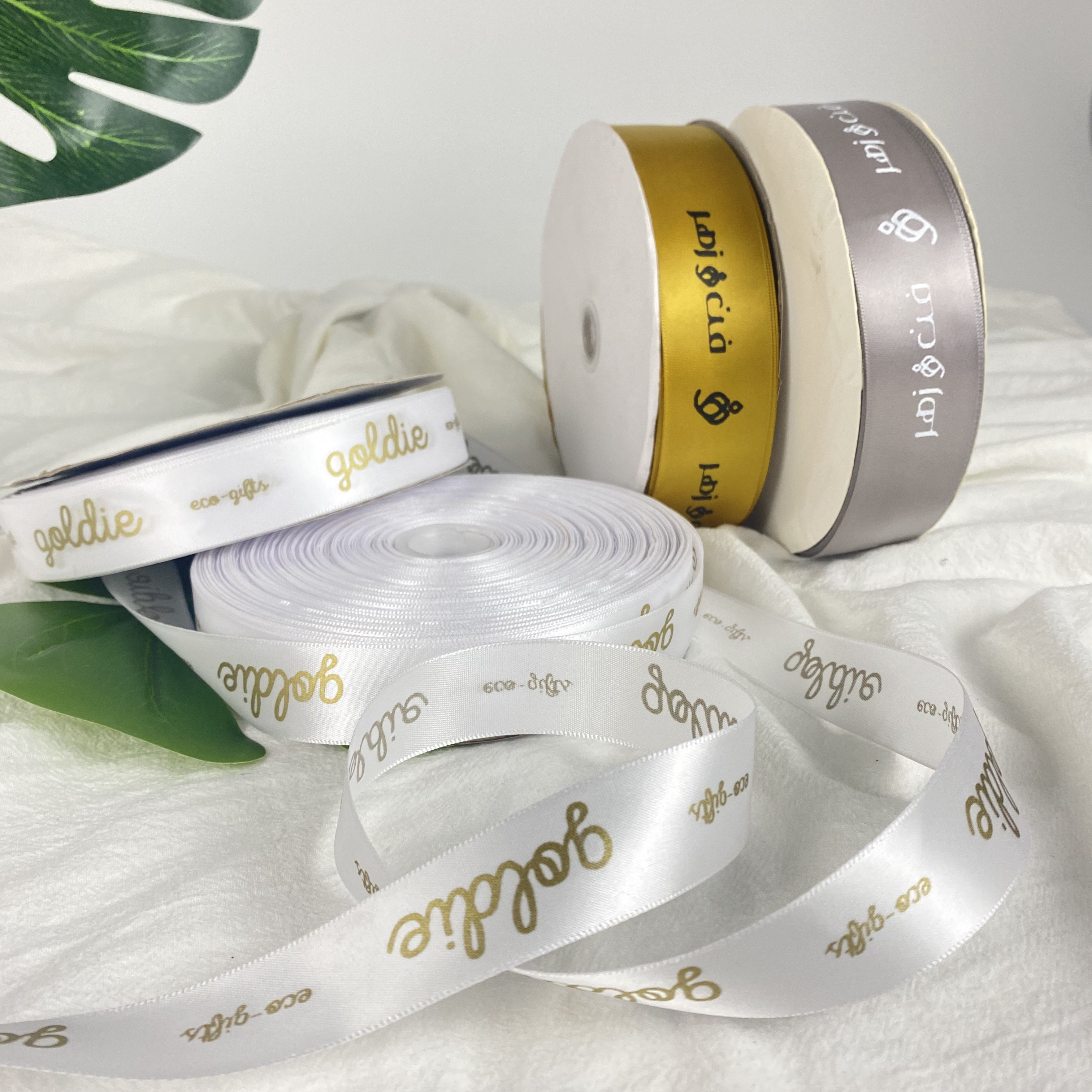 elastic bow pre made golden for box