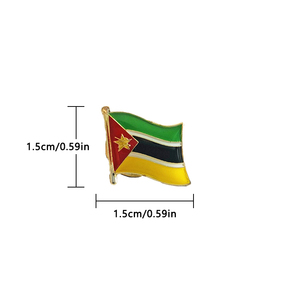 Mozambique Nationale Vlag Reversspeldjes Kristal Epoxy Metaal Emaille Badge Verf Broche Souvenir Pak Gersonality Herdenkingsgeschenken - Product Image 3