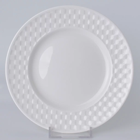 SEBEST Vente en gros Assiettes rondes en mélamine blanches à bords ondulés, incassables comme de la céramique, pour la restauration