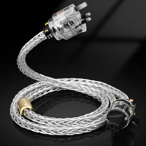 ATAUDIO HIFI POWER cable OCC silver plated Power Cord with EU Plug Amplifier CD Decoder Power Wire