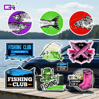 Autocollant Vinyle Découpé Imperméable pour Club de Pêche, Motif Amusant Poisson, Bateau, Leurre, pour Fenêtre, Boîte à Pêche, Voiture, Camion