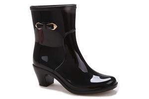 <span class=keywords><strong>Femme</strong></span> mignon talons extérieur imperméable pvc demi <span class=keywords><strong>pluie</strong></span> chaussures pour dame - Product Image 4