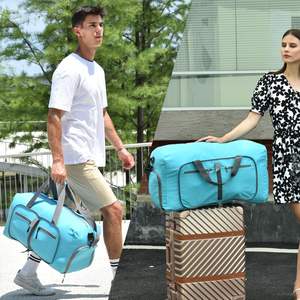 Free sample x Fashionable Large Capacity Foldable Zipper <b>Duffel</b> <b>Bag</b> Water-Resistant Custom Durable Nylon Portable <b>Travel</b> Weekend - Product Image 1