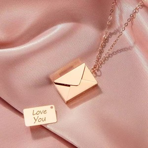 Collar con Colgante de Acero Inoxidable con Letra de Amor Personalizada para el Día de San Valentín 2026, Regalo de Lujo, Letra Secreta en Sobre - Product Image 5