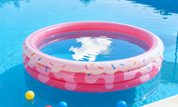 Langlebiger Runder Donut-Aufblaspool für Kinder, Verdicktes PVC-Design mit Wasserbällen für Kleinkinder-Wasserspiele und Garten-Spaß