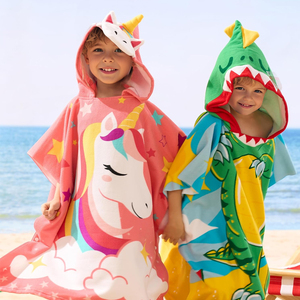 Poncho de Baño con Capucha de <span class=keywords><strong>Unicornio</strong></span> de Microfibra Suave al por Mayor para Niños, <span class=keywords><strong>Toalla</strong></span> de Playa de Secado Rápido para Niños y Niñas Inspirada en el Estilo Turco - Product Image 6