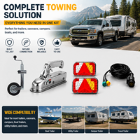 Kit d'accessoires robustes pour remorque avec feux arrière LED et roue de manœuvre – Nouveau 12/24V pour VR/Bateau/Camion/Caravane