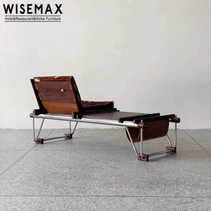 WISEMAX FURNITURE Modern home hotel lobby <span class=keywords><strong>legno</strong></span> struttura <span class=keywords><strong>in</strong></span> metallo e <span class=keywords><strong>panca</strong></span> <span class=keywords><strong>in</strong></span> pelle di mucca <span class=keywords><strong>con</strong></span> tavolino per soggiorno - Product Image 6