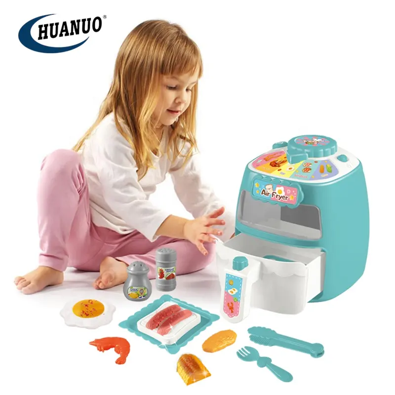 新しいデザインのロールプレイツールセットおもちゃキッズクッキングフードエアフライヤーおもちゃ女の子のためのキッチンおもちゃ子供