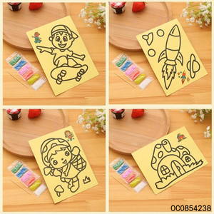 Cartoon card craft kit di gioco fai da te colorazione <span class=keywords><strong>pittura</strong></span> a <span class=keywords><strong>sabbia</strong></span> per bambini - Product Image 3