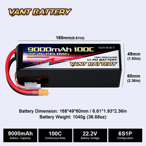 VANT FPV 드론 배터리 <span class=keywords><strong>6S</strong></span> 리포 배터리 22.2V 8000/9000/10000/12000/16000/22000mAh 100C 리튬 배터리 팩 (7/8/10인치 UAV용) - Product Image 3