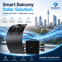 Kit solaire pour balcon Plug and Play 1600W avec micro-onduleur et panneaux solaires flexibles pour la production d'énergie domestique
