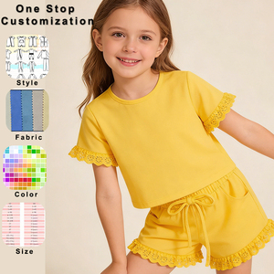 Wholesale Soft Comfortable Summer Children Pajamas Short Sleeve Solid Color Girl Sleepwear Nightshirt For Daily Wear