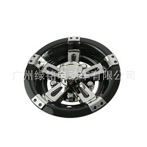 Cubiertas de Rueda Universales de 8 Pulgadas en Negro y Blanco con Acabado Cromado para Carritos de Golf - Product Image 5