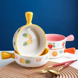 ญี่ปุ่นมือวาดสร้างสรรค์เซรามิกบนโต๊ะอาหารสลัดผลไม้ก๋วยเตี๋ยวชามซุปที่มีการจัดการ - Product Image 2