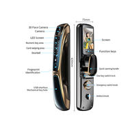 Cerradura Inteligente Biométrica Electrónica con Reconocimiento Facial, Huella Dactilar, Contraseña, Tarjeta RFID, Entrada sin Llave, Cerradura para Puerta Principal con Cámara