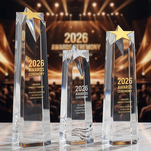 Trophée étoile en cristal K9 personnalisé, <span class=keywords><strong>plaque</strong></span> pilière inclinée gravée sur mesure pour la reconnaissance des champions des ventes et l'excellence corporative - Product Image 5