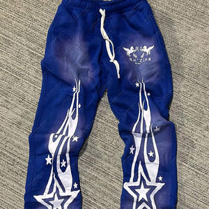 ชุดจ็อกเกอร์สองชิ้นสำหรับผู้ชาย ผ้าหนา ระบายอากาศดี ผลิตตามสั่ง พร้อมเสื้อฮู้ดครอปปักลาย กางเกงขาบาน สไตล์ลำลองสำหรับฤดูร้อน - Product Image 3