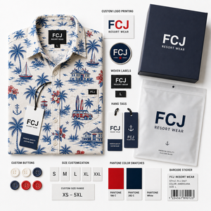 Camicia Americana da Uomo con Etichetta Privata, Traspirante, Antipiega, Stampa Nautica, Bottoni Frontali, Produzione su Misura - Product Image 3