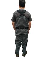 LYWISH Combinaison de pêche respirante 100% tissu japonais, imperméable, avec fermeture éclair sur la poitrine et bottes Thinsulate 1200g pour la chasse au canard
