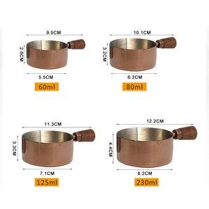 Juego de tazas y cucharas de cocina, juego de tazas de medición de Metal apilables, tazas de medición de acero inoxidable con mango de madera, <span class=keywords><strong>4</strong></span> Uds. - Product Image 3
