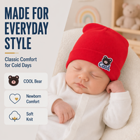 Gorro de Bebé de Algodón Suave con Bordado de Oso, Gorro para Dormir para Bebés y Niños Pequeños, Envío Inmediato al por Mayor