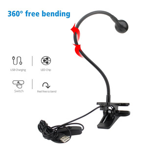 Minimalist LED Desk <b>Lamp</b> Clip Warm White 2700K Wood Body <b>Battery</b> Powered Dimmable Home Study Light Small Size Touch Control - Product Image 2