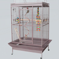 Grande cage de luxe de style villa pour perroquets, en fil d'acier à faible teneur en carbone, cage de reproduction rectangulaire pour perroquets gris avec intérieur spacieux, Chine