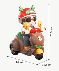 Bechotoy 360 Derece Dönen Çocuklar İçin Işıklı Müzikli Dinamik Eğlenceli Plastik Elektrikli Üç Tekerlekli Akrobasi Motosiklet Oyuncakları Bebekler İçin - Product Image 4